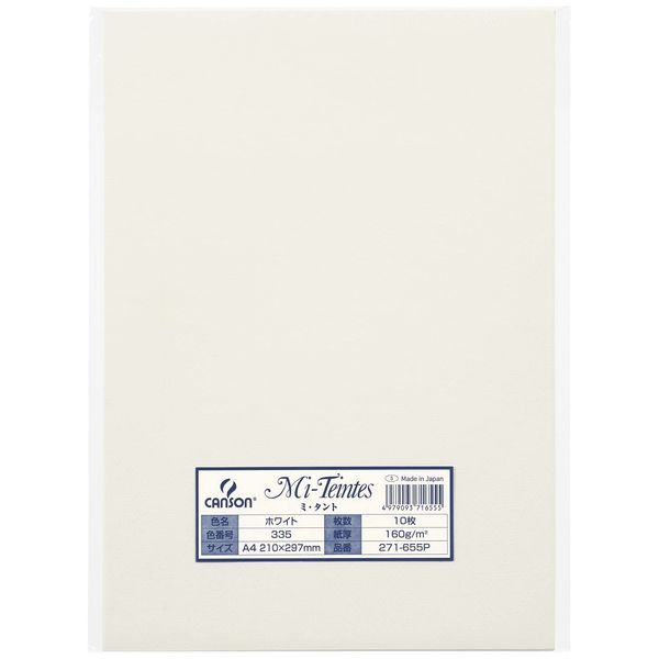 maruman 271-655P Mi-Teintes Colored Drawing Paper, A4, 10 Sheets, White