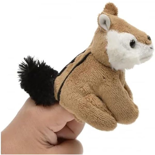Unipak 1199CP Chipmunk Finger Plush Puppet, 3.5-inch Height