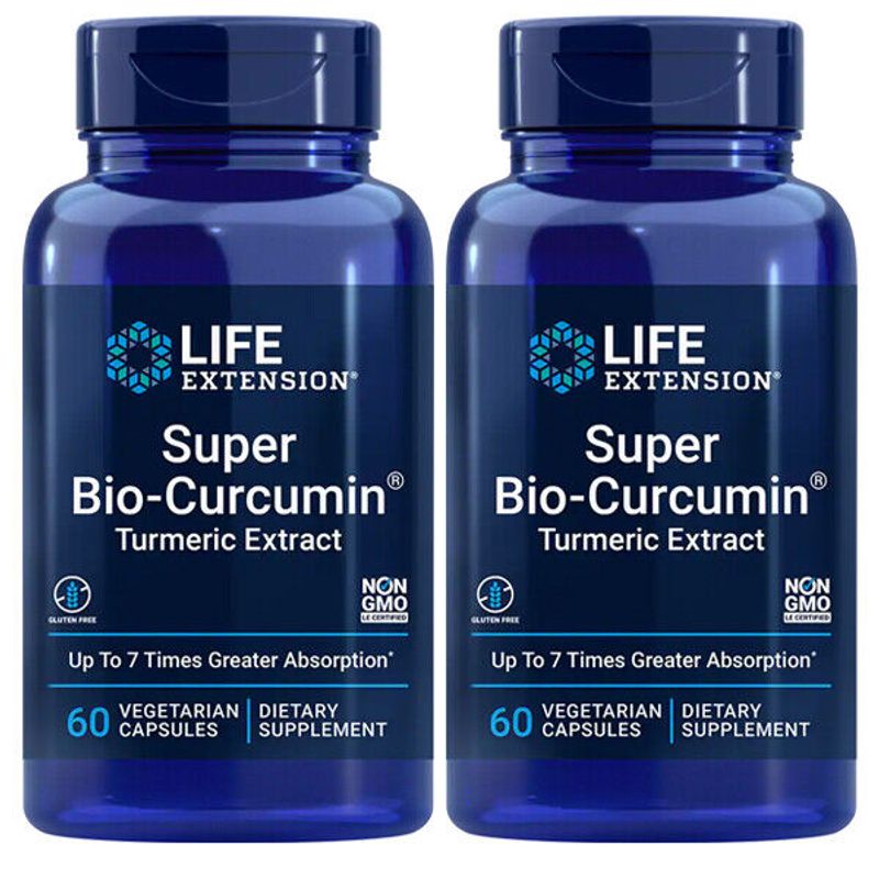 Super Bio-Curcumin Turmeric Extract, 400mg, 2X60 Caps Life Extension ...