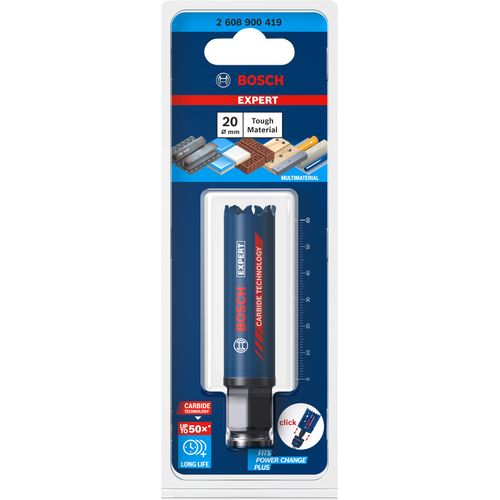 Bosch Professional 1x Expert Tough Material Hole Saw (for Wood with metal, Ø 20 mm, Accessories Rotary Impact Drill)