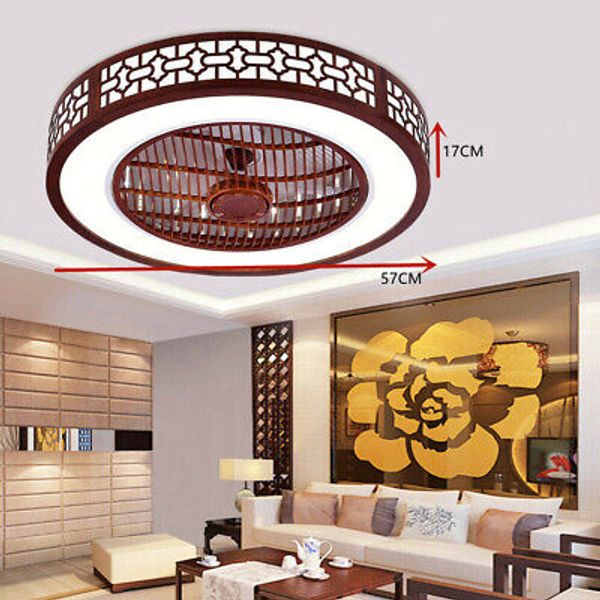 22'' Modern Ceiling Fan W/ Remote Control LED Light Flush Mount Chandelier Lamp