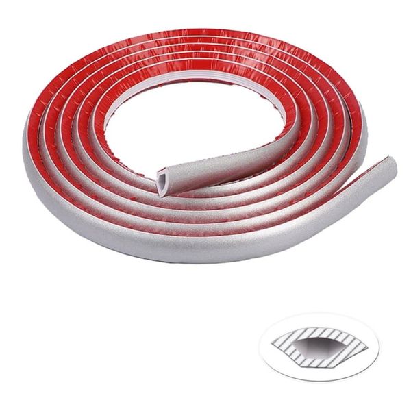 3 Meters PVC Flexible Quadrant Round Molding Trim,Floor Tile Edging Trim self Adhesive,Laminate Floor Tile Beading,Gap Cover Filling Caulk Strip for Wall Cabinet Skirting Countertops Door Edge,Silver