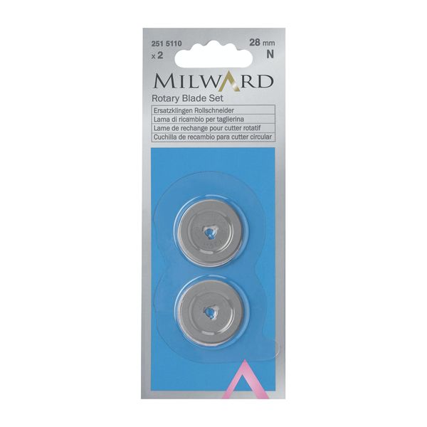MILWARDS Rotary Blade Set: 28mm Diameter: 2 Pieces, Steel, Assorted