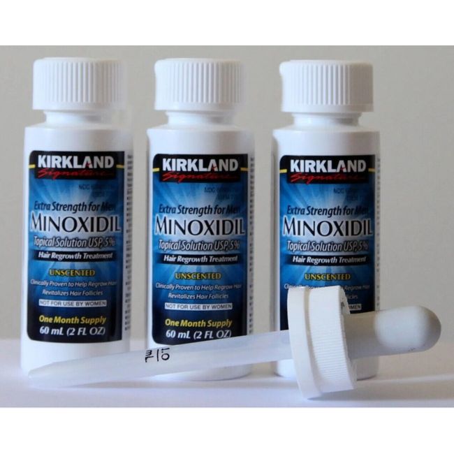 Kirkland Minoxidil 5% Extra Strength Men Hair Regrowth Solution 3 Month 10/2025