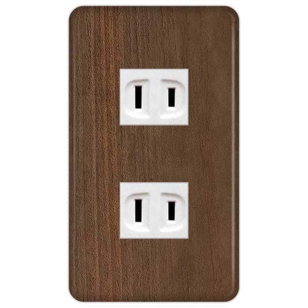 Panasonic [Modern Plate] Outlet Plate [1 Row for 2 Covers] WN6002W Outlet Cover, Switch Cover, Switch Plate, Woodgrain Pattern, 250 Design, 201-225 No. 202, Made in Japan