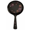 会津漆器 雅手鏡 (黒 桜 （手描）)