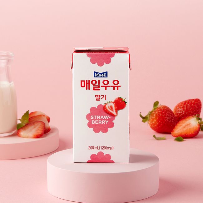 Maeil Milk Processed Milk Sterilized Strawberry Milk 200ml 24 Packs [Guaranteed Arrival]