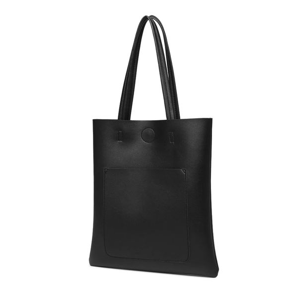 Gushio Italy PT305 Women's Tote Bag, Vertical, A4 Compatible, Recitals, Sub, Lightweight, Simple, Elegant, Stylish, PU Leather, Black