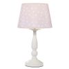 LITECRAFT Glow Polka Dot Table Lamp with Pink Fabric Shade - White