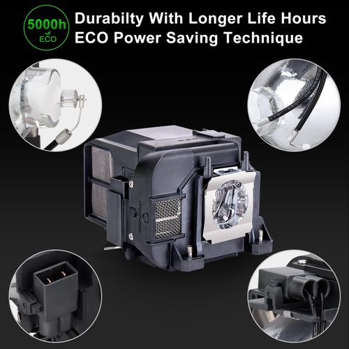 ELP77 Replacement Projector Lamp for ELPLP77 Epson Powerlite 1975W 1980WU 1985WU 4650 4750W 4770W 4855WU G5910 HC 1440 PC 1985 EB-1970W 4550 4855WU H543C H544C V13h010l77 Lamp Bulb Replacement