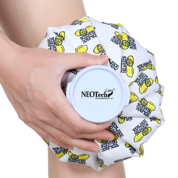 Neotech Care Ice Bag for Injuries, Swelling, Headache, Pain Relief, First Aid - Cold Pack Screw Top Lid - Reusable, Refillable & Waterproof Pouch/Bladder (20cm, 100% Juice No Seeds Design)