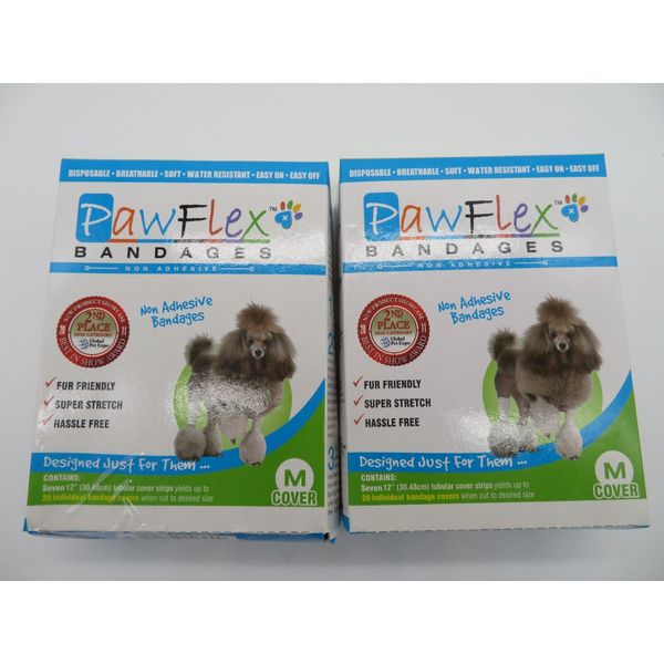 PawFlex Protective Sleeve Disposable Dog Bandage Covers 2 Boxes of 7 EACH Med