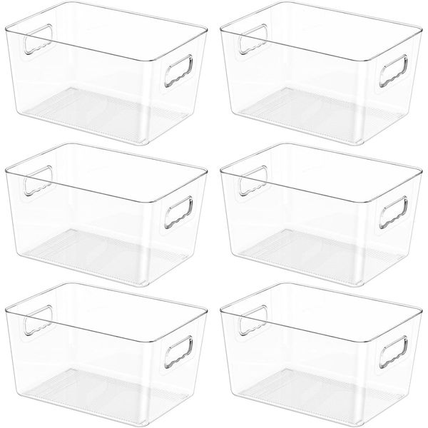 BALEINE Refrigerator Organizers and Storage Bins, 6 PK 9.5x5.5x4.5, Clear