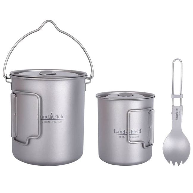 LandField LF-TPS010 Cooker Set Pot Mug Spoke Titanium Handle