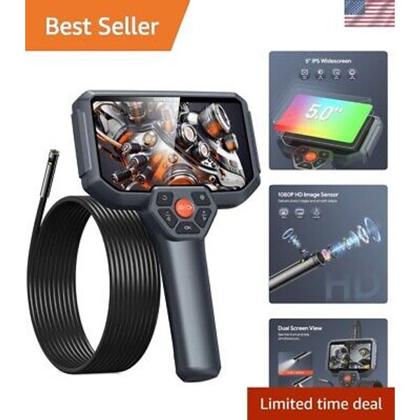 Portable Dual Lens 1080P Inspection Camera Set with Hardshell Case & Accessories