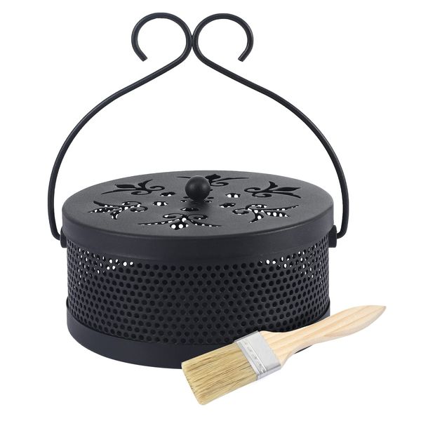 ZenHabitat Mosquito Trap Incense Holder, Mosquito Repellent, Mosquito Trap, Stylish, Can Be Used Without Biting, Interior Handle, Portable, Black, Cleaning Brush Included, Black