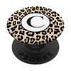 Monogram Letter C Initial Brown Black Leopard Print PopSockets Swappable PopGrip