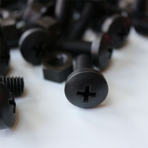 20 x Black Pan Head Screws Polypropylene (PP) Plastic Nuts and Bolts, Washers, M8 x 20mm