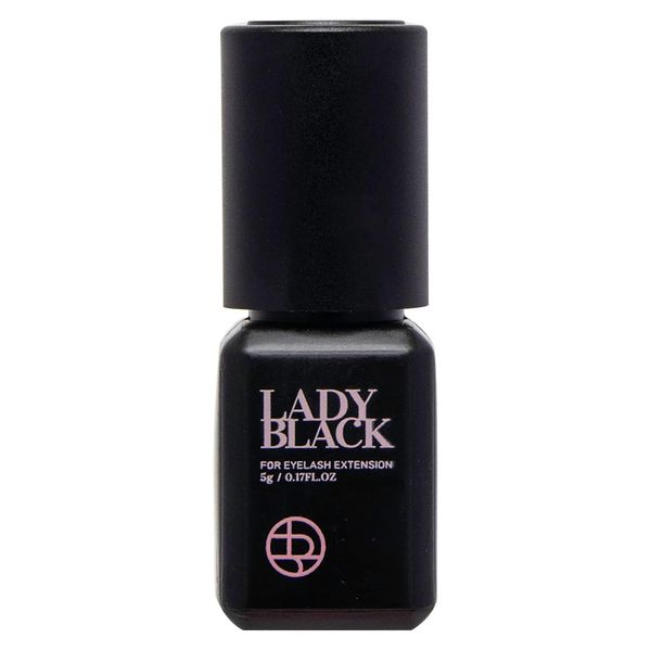 Lady Black Glue Black Eyelash Glue 5ml / 1-3 Sec Drying time/Retention 5-6 Weeks Professional Use Only Black Adhesive/Exellent Bonding Strength Lash Glue for Eyelash Extensions
