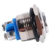 Horn Switch Engine Starter, 12V 16mm Car Waterproof Momentary Metal Push Button ON Off Self-Reset Switch Silver