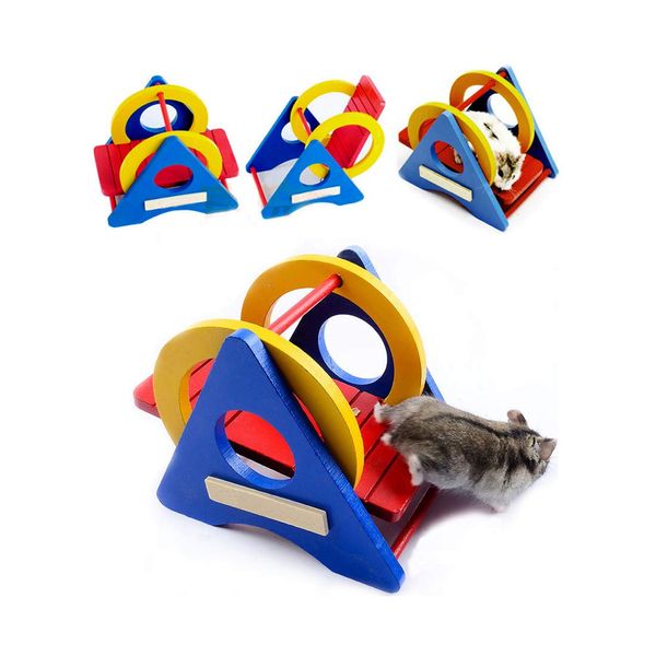 H&R Hamster Toys, Guinea Pig Rainbow Play Bridge Toys Syrian Hamster Exerise Toy Accessories for Hamster, Guinea Pig, Hedgehog, Small Animals Cage Decoration