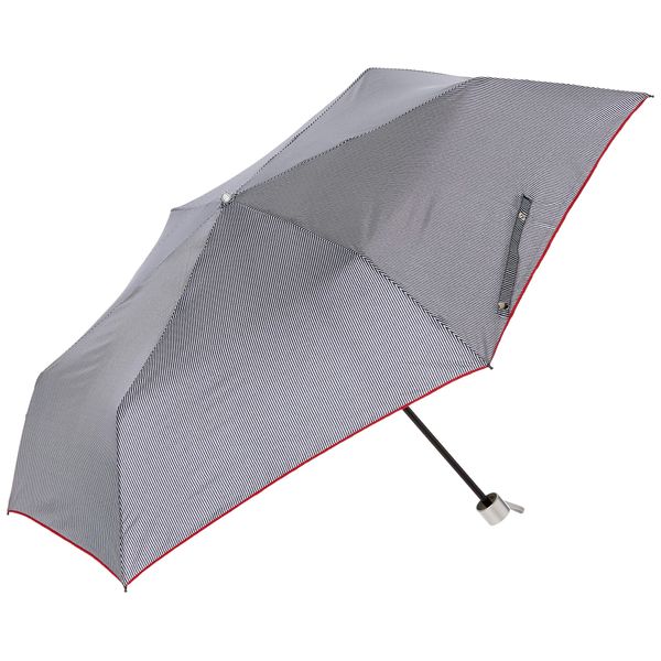 Moon Bat: Rain Umbrella, Women's Folding Umbrella, Striped Print, Navy Blue, Japan, Rib Length: 21.7 inches (55 cm), Total Length (when stored): Approx. 9.8 inches (25 cm), When Closed: Approx. 22.8