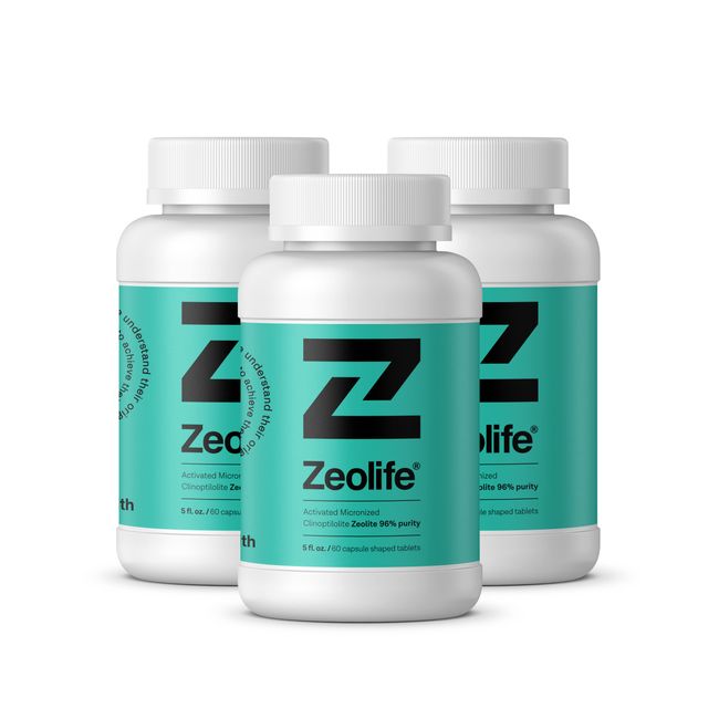 Zeolite Activated Micronized Clinoptilolite Zeolite 96% Purity. Ultra FINE 3 Bottles with 60 Capsules Each Bottle 180 Capsules for Three Bottles