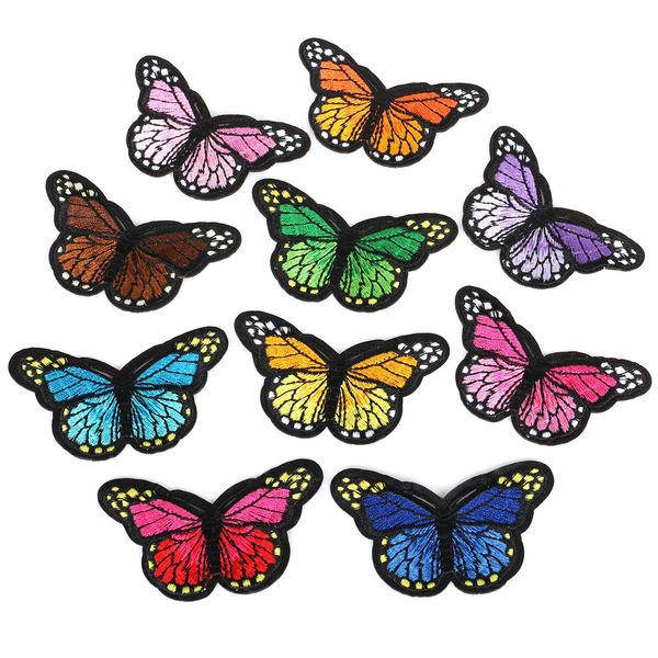 TRIXES Fabric Butterfly Patches 20 PCS in Assorted Colours, Sew or Iron on Patches for Garments and Handbags