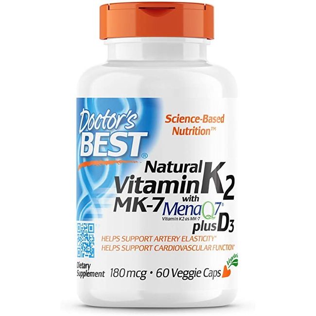 Doctor's Best Natural Vitamin K2 MK 7 180mcg 60 Tablets