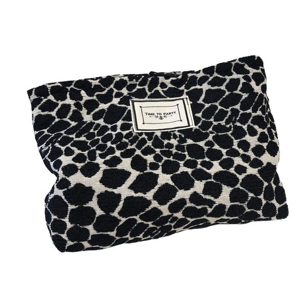 Makeup Pouch, Makeup Pouch, Cosmetic Storage, Makeup Box, Large Capacity, Functional, Cosmetic Pouch, Stylish, Accessory Holder, Cute, Travel, Business Trips, Portable, Storage Pouch, Gift, Floral Pattern, Leopard Print, black white leopard