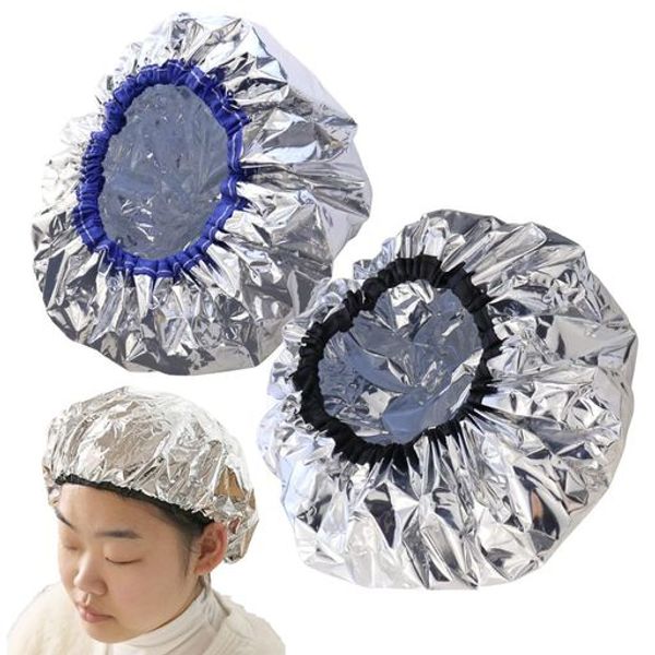 QUICKYEN Aluminum Hat, Set of 2, Shower Cap, Hair Cap, Treatment Cap, Thermal, Waterproof, Treatment, Hair Dye, Free Size, Reusable, Commercial Use, Treatment, Hair Cap, Hair Color, Hair Dye/Coloring/Salon/Beauty Salon 