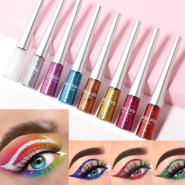 Colorful Shiny Glitter Eyeliner Liquid Silver Green Gold White Eye Waterproof Beauty Tool