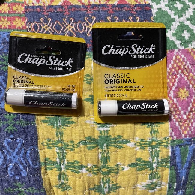 Chap Stick Classic Lip Balm Original Chapped Skin Protectant 0.15 oz Lot of 2