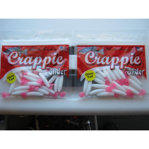 Charlie Brewer 1.5 inch Crappie Slider Grub csgf3glo 2 packs