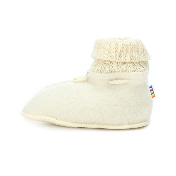 Double Layer Merino Wool Fleece Baby Booties Cream 60