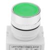 Momentary Push Button Switch, Akozon Reset Flat Head Push Button Momentary Switch 22mm Mount LAY37-11BN Green