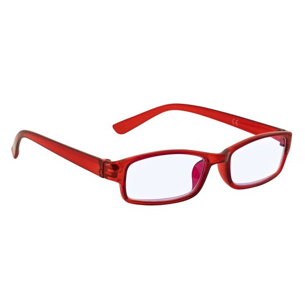 4sold Slim Classic Retro Style Computer Glasses Computer Blue Light Blocking Glasses, Anti Glare Fatigue Blocking Headaches Eye Strain Safety Glasses for Computer/Phone Transparent (Red, 0.00)