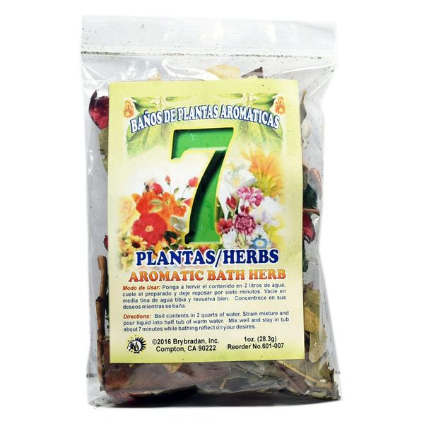 3 PCS Aromatic Soothing Herbal Bath 7 Herbs 7 PLANTAS BANO DE PLANTAS AROMATICAS - Made in USA - 1 OZ
