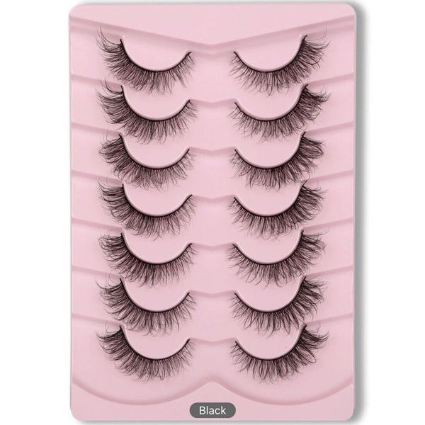False Eyelashes 7 Pairs 13mm 3D Eyelashes Natural Look / Cat Eye Effect