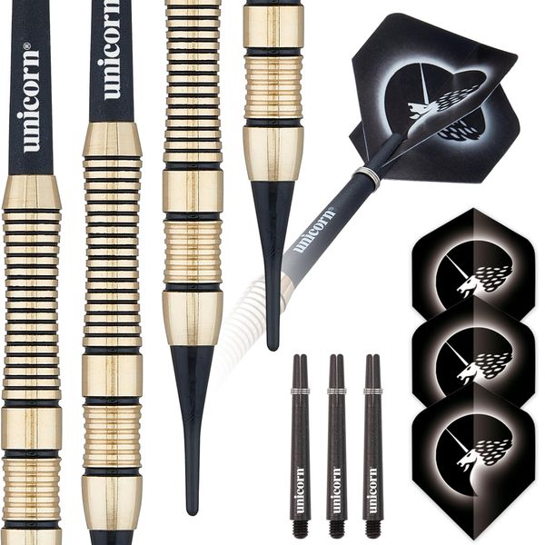 Unicorn Soft Tip Darts Set | Core Plus Brass Barrels | 16 g