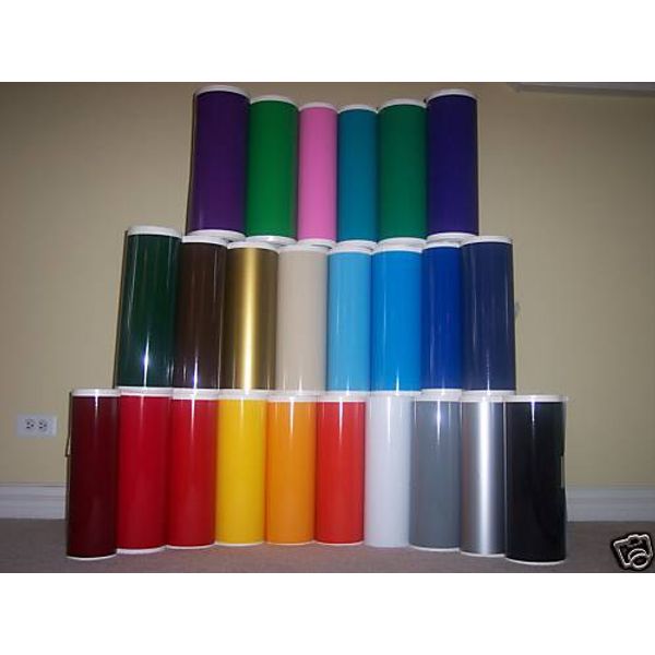 12" Adhesive Vinyl (Craft hobby/sign maker/cutter), 15 Rolls@ 5' Ea. (40 Colors)
