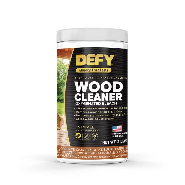 DEFY 2 LB Wood Deck Cleaner Powdered Concentrate - For Decks, Fences, Siding, & More - Covers Up to 1,000 Sq. Ft.