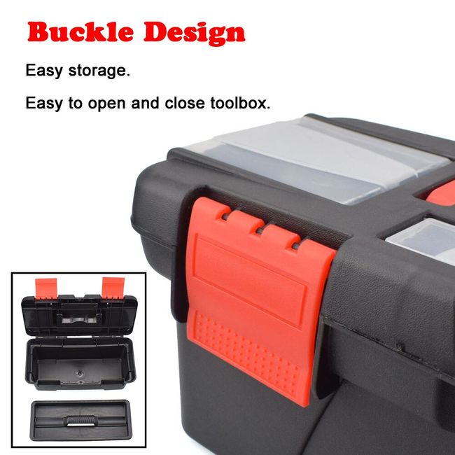 NEWACALOX Portable Hardware Storage Box 4-layer Parts Plastic Tool Box  Outdoor Toolbox for Repair Fishing