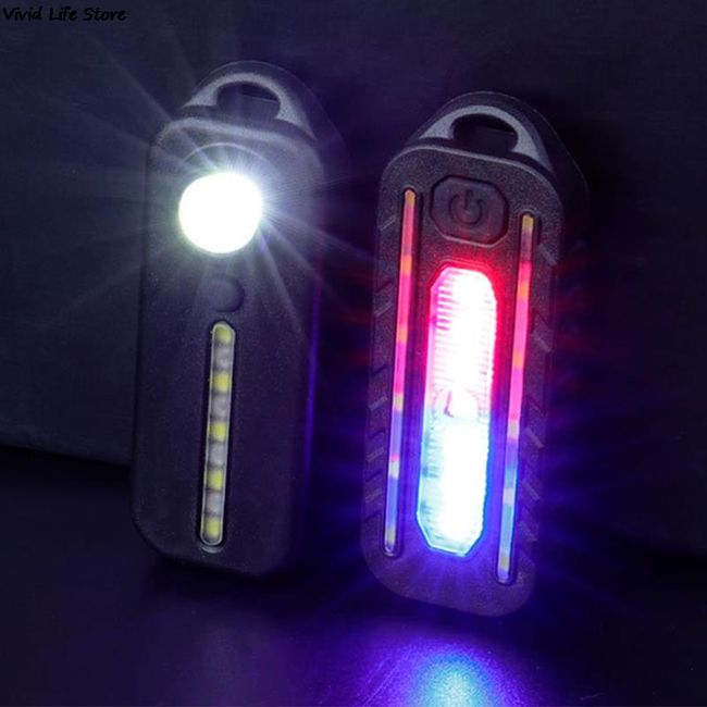 LED Red Blue Shoulder Police Light Clip USB Flashing Warning