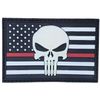 PUNISHER SKULL US FLAG THIN RED LINE TACTICAL MILITARY 3D GLOW PVC HOOK PATCH