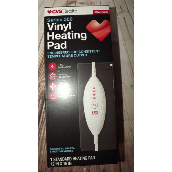 CVS Health Series 300 Vinyl Heating Pad 4 Led Heat Settings Auto Off Moist & Dry