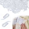 White Plastic Curtain Hooks - 100PCS for Door, Window, Shower