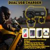 Waterproof Motorcycle Handlebar Dual USB Phone Charger Cigarette Socket Lighter