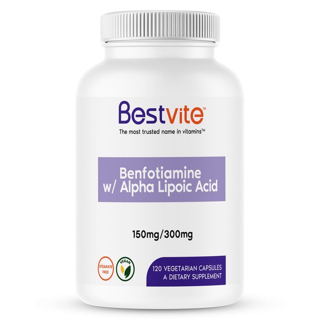 Benfotiamine 150 w/ Alpha Lipoic Acid 300 (120 Vegetarian Capsules)-No Stearates