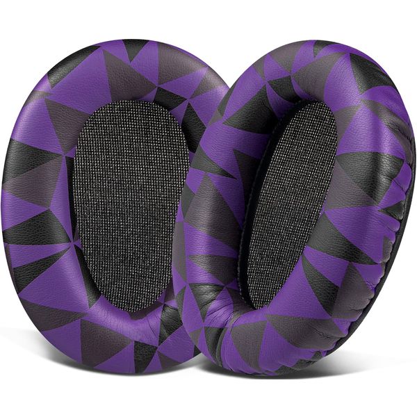 SOULWIT Earpads Ear Cushions for Sony MDR-10R (10RNC 10RBT) & WH-CH700N & MDR-ZX770 (ZX770BN ZX770BT)/MDR-ZX780 (ZX780DC) Wireless Headphones Headset Pad Soft Leather Replacement Pads-Purple Black